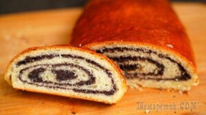 Маковый рулет – много начинки, мягкое воздушное тесто