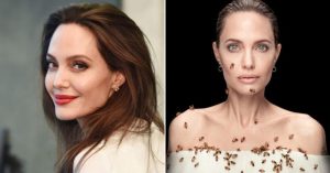 Целых 18 минут позировала Анджелина Джоли вместе с пчелами, ради их спасения