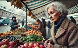 "Внучок, я просто смотрю" — жалобно ответила бабуля. Было понятно, что у неё нехватает денег