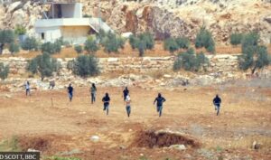 Журналисты Би-би-си стали свидетелями нападения израильских поселенцев на палестинскую ферму на Западном берегу