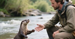 Выдра с умными глазами явилась к людям с мольбой о помощи и в благодарность оставила щедрую плату.
